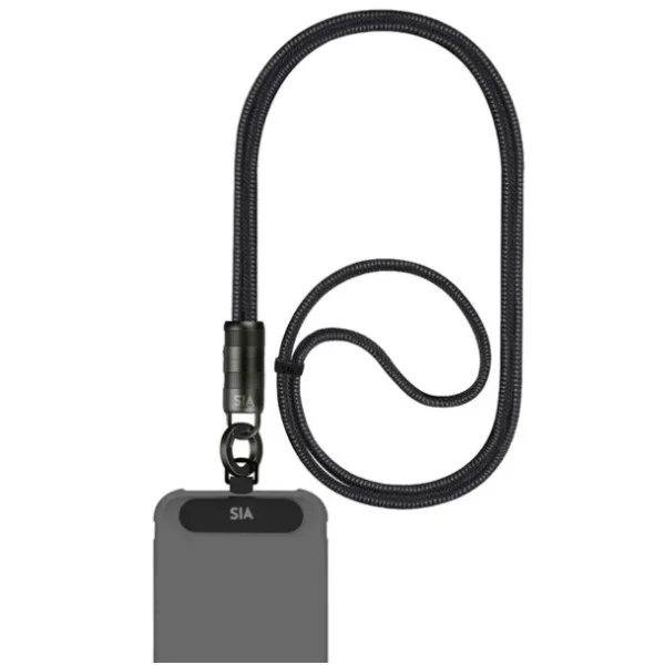 SIA Power Link Fabric Braided Type C - Type C Lanyard Cable 60W 1.2M, Black - BKCC60-1BRDBK