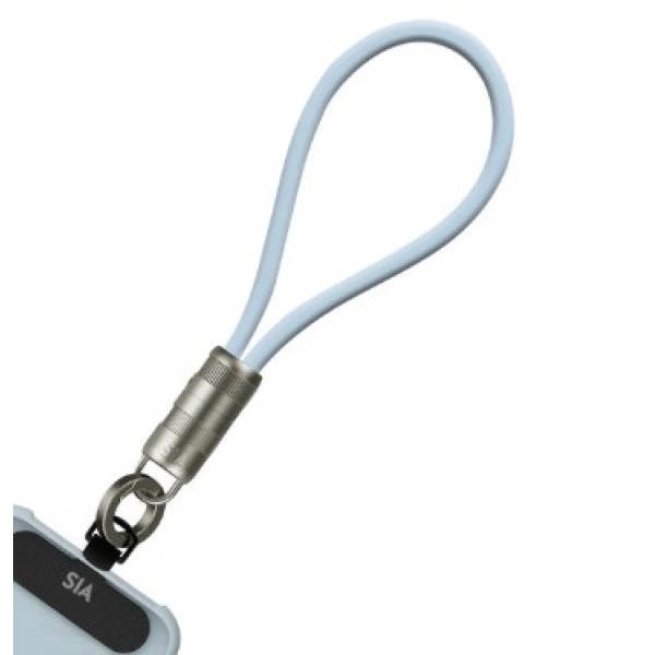 SIA Power Link Soft Rubber Type C - Type C Lanyard Cable 60W 30cm, Light Blue - BKCC60-03LBL