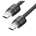 SIA Power Link Fabric Braided Type C - Type C Lanyard Cable 60W 30cm, Black - BKCC60-03BRDBK