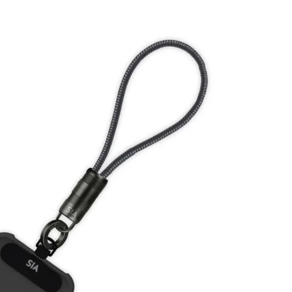 SIA Power Link Fabric Braided Type C - Type C Lanyard Cable 60W 30cm, Black - BKCC60-03BRDBK