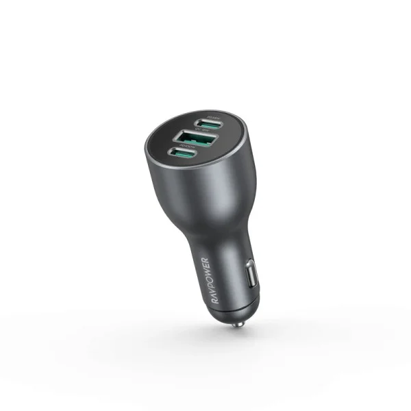 RAVPower 100W, 3-Ports Car Charger, Gray Global - RP-VC1011