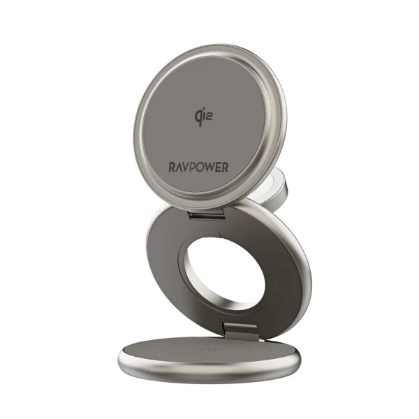 RAVPower Premium Foldable 3 in 1, 15W Wireless Charger - RP-WC1008