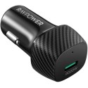 RAVPower PD 20W USB-C Fast Car Charger, Black - RP-VC1017