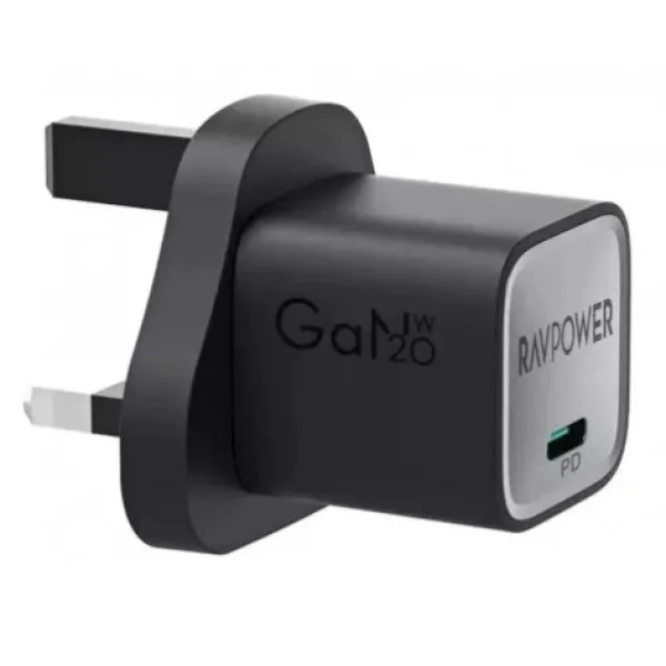 RAVPower Mini PD20W  GaN type C Charger, Black - RP-PC1055