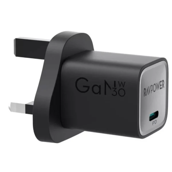 RAVPower Mini PD 30W GaN Type-C Charger, Black - RP-PC1056