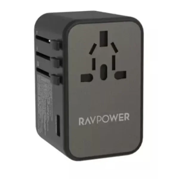 RAVPower PD GaN 75W 4-Port Travel Charger, Black - RP-PC1043