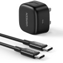 UGREEN PD 25W Fast Charger with USB Cable, Black - CD250