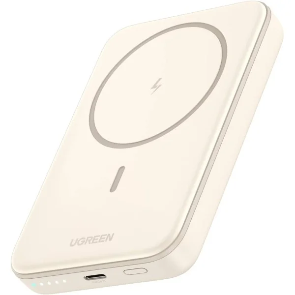 UGREEN 10,000mAh PD-20W Magnetic Wireless15W Power Bank, Beige - PB561