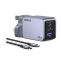 UGREEN Nexode Pro 65W 3-Port GaN Fast Charger UK, Grey - X755