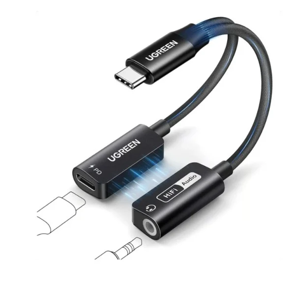 UGREEN USB-C to 3.5mm Audio Adapter with Power Delivery - CM721