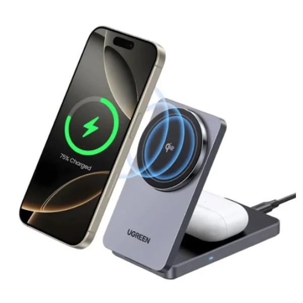UGREEN 2-in-1 Magnetic Wireless Charger 20W, Grey - W706