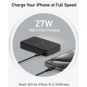 Anker MagGo power Bank (10000 mAh)15W Ultra-fast Magnetic Charging with smart Display, Black - A1654H11