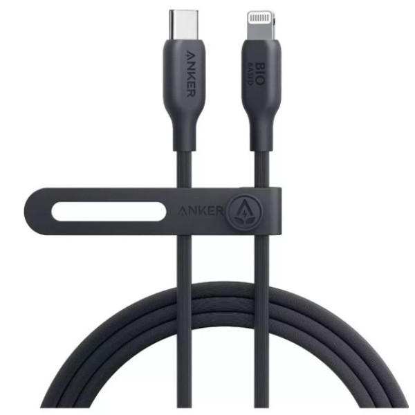 Anker 542 USB-C to Lightning Cable (Bio-Based) (0.9m/3ft), Black - A80B1H11