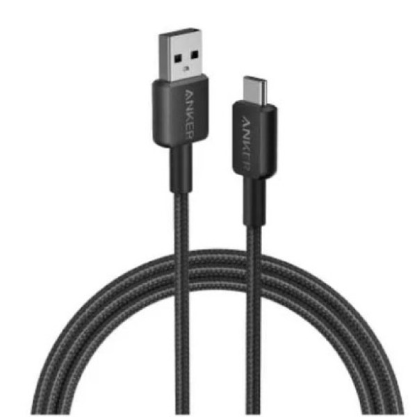 Anker 0.9m/3ft 322 USB-A to USB-C Braided Cable, Black - A81H5H11