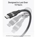 Anker USB-C to USB-C Cable 240W (Upcycled-Braided) (1.8m/6ft), Black - A82E2H12