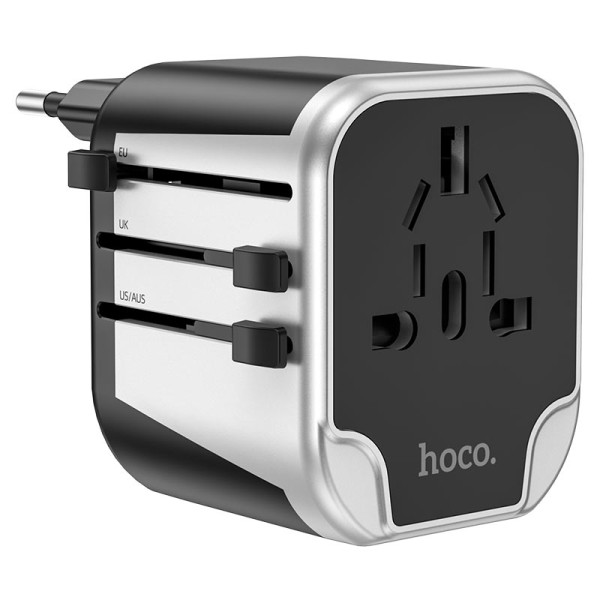 Hoco Travel Charger Dual USB Output with Plug Conversion EU / UK / US / AUS - AC5