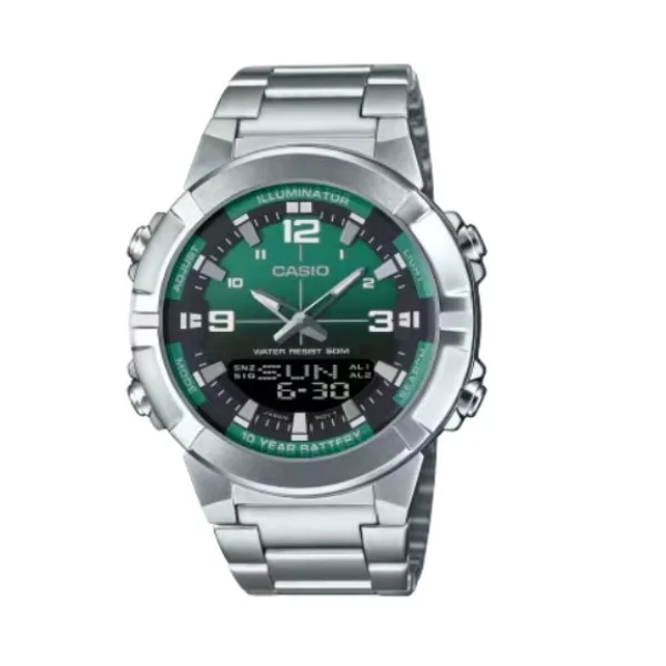Casio Stainless Steel Band Analog-Digital Watch for Men - AMW-870DA-3AVDF