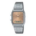 Casio Pink Dial Stainless Steel Analog-Digital Watch for Unisex - AQ-230A-4AMQYDF