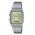 Casio Yellow Dial Stainless Steel Analog-Digital Watch for Unisex - AQ-230A-9AMQYDF