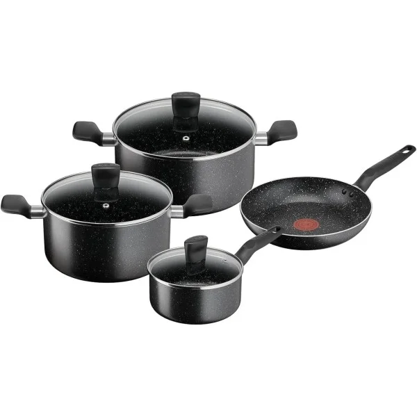 Tefal Non-stick Dark Stone Cookware Set of 7Pcs - B491S785