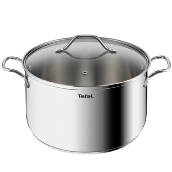 Tefal Stainless Steel Intuition XL Stockpot 26cm with Glass Lid - B8646304