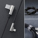 Aukey MFi Right Angle Nylon Braided Lightning Cable, Black - CB-BAL6
