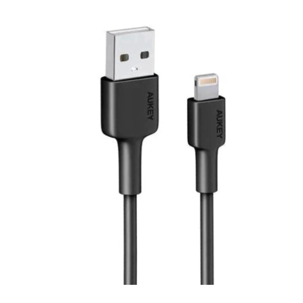 Aukey Nylon Braided USB A to Lightning Cable 0.9m, Black - CB-BAL7-BK