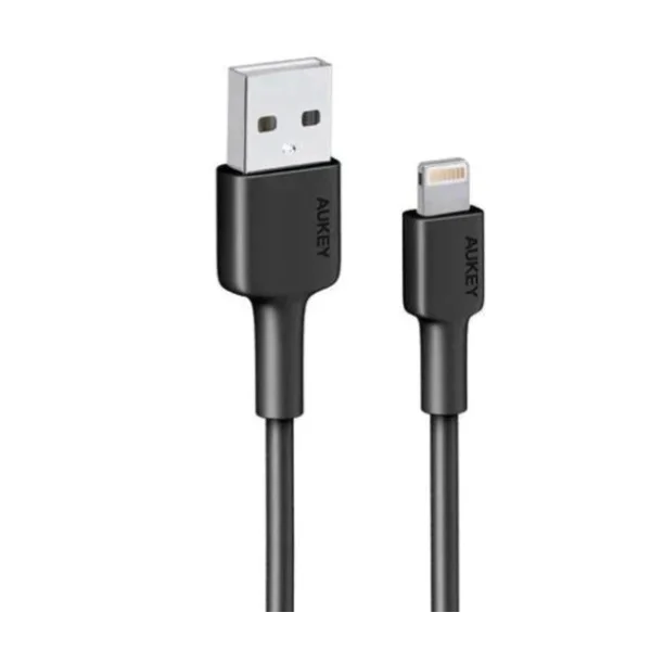 Aukey Nylon Braided USB A to Lightning Cable 0.9m, Black - CB-BAL7-BK