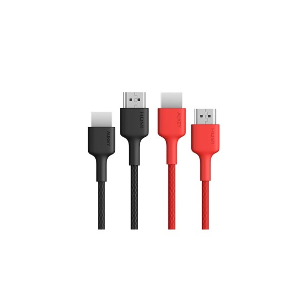 Aukey Impulse HDMI 2.0 High-Speed HDMI Cable 4K 60Hz 6.6ft 2-Pack - CB-H01 BK