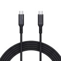 Aukey 100W Nylon Braided USB C to USB C 1.8m Cable with LCD Display, Black - CB-MCC102-BK
