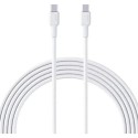 Aukey Nylon Braided USB-C to USB-C Cable, White - CB-NCC1-WH