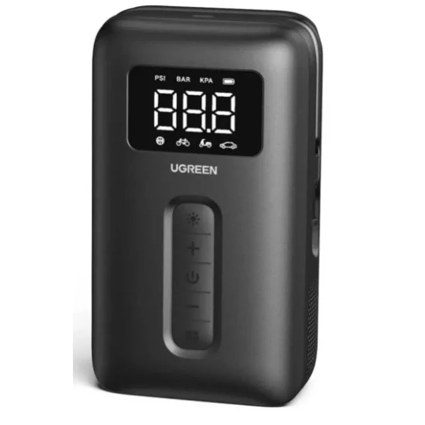 UGREEN Air Compressor with Battery and LED Lighting, Black - CD259