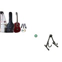 Artland Linder 39" Top Back & Side Classic Guitar, Red with With Free Guitar Stand - CG860R/GS/438 