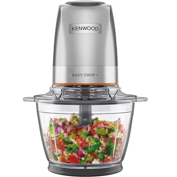 Kenwood 500Watts, 600ml Glass Powerful Electric Chopper, Silver - CHP62.470SI