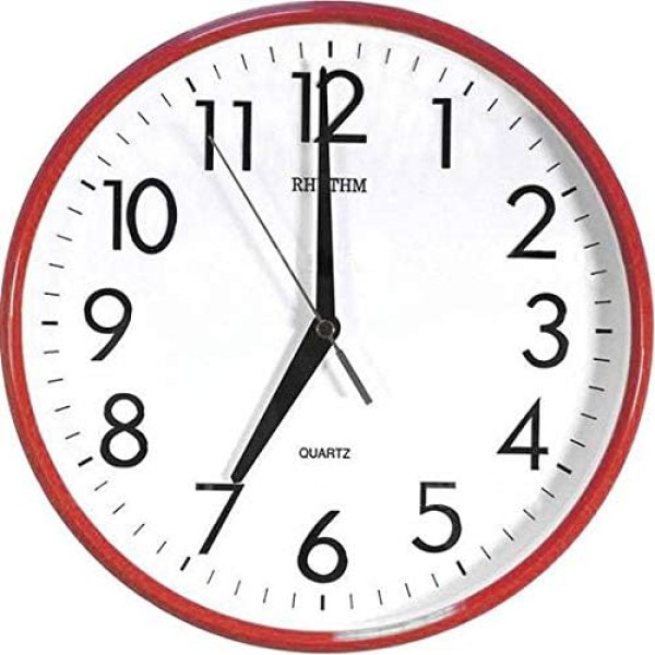 Rhythm Red Case Basic Wall Clock - CMG716NR01