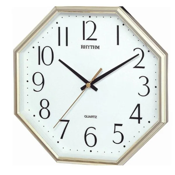 Rhythm Gold Case Basic Wall Clock - CMG725BR18