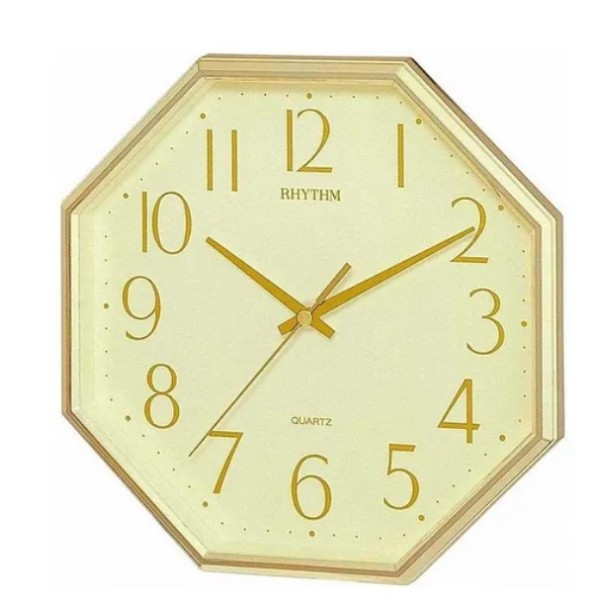 Rhythm Gold Case Basic Wall Clock - CMG840BR18