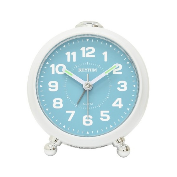 Rhythm Value Added Beep Alarm Clock, White & Blue - CRE313NR03