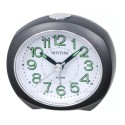 Rhythm Oval Beep Silent Black Alarm Clock - CRE865NR02