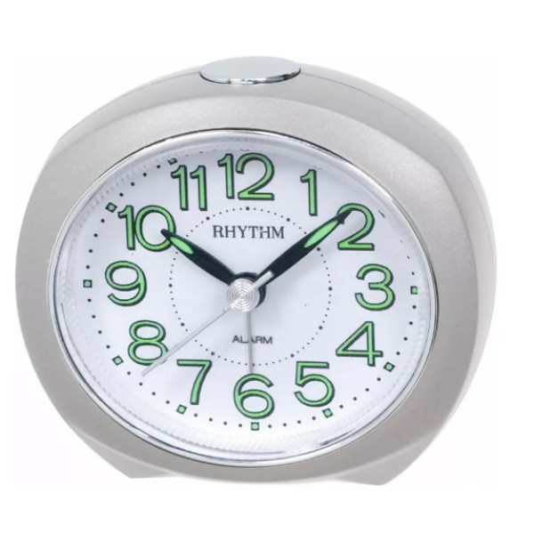 Rhythm Oval Beep Silent Black Alarm Clock - CRE865NR03