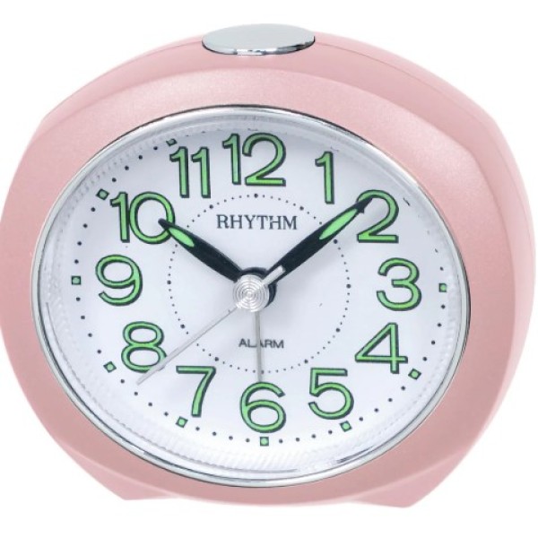 Rhythm Oval Beep Silent Black Alarm Clock - CRE865NR13