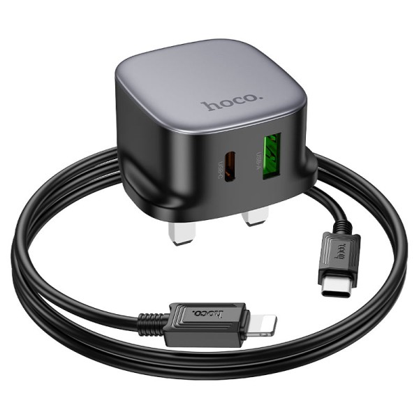 Hoco Wall charger “CS32B Rich” PD20W + QC3.0 UK Cable Set - CS32B