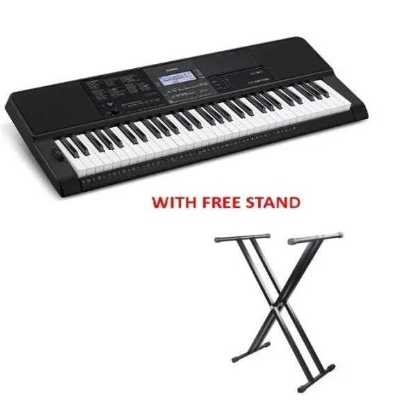 CASIO 61-Key Digital Portable Indian Keyboard with Free Keyboard Stand - CT-X870INC2-S