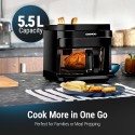 Daewoo 5.50L Capacity, 1200Watts Glass Air Fryer with Digital Panel - DAF 55GT