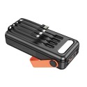 Hoco Solar Charging Portable Power Bank 30000mAh, Black - DB33 plus