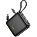 Hoco 20Watts, 10,0000mAh Mini Size Powerbank with Cable, Black - DB86