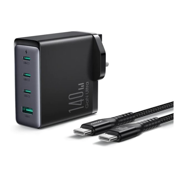 Hoco 140W Gan Ultra-Fast Charger Kit With 240W Type C to C Cable - DC120
