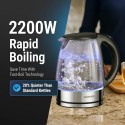 Daewoo 1.7Liters Capacity, 2200Watts Glass Kettle - DEK 1218