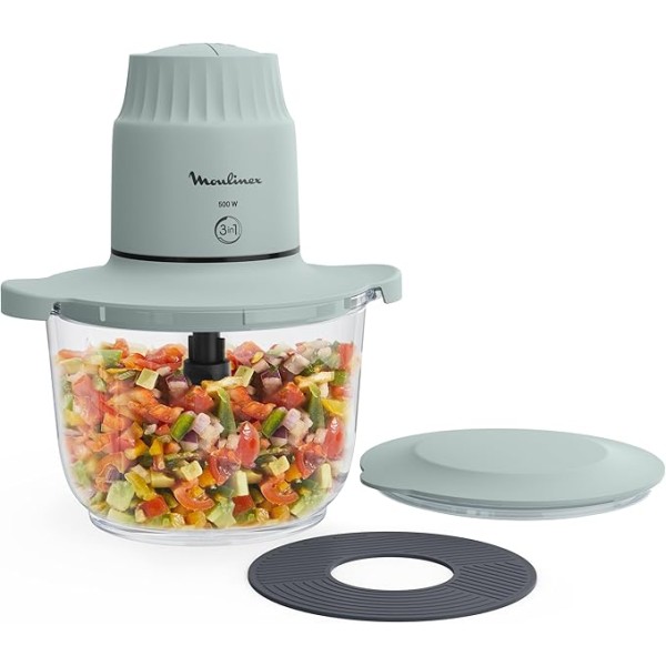 Moulinex 500Watts, 2 Speed Glass Bowl Chopper - DJ603127