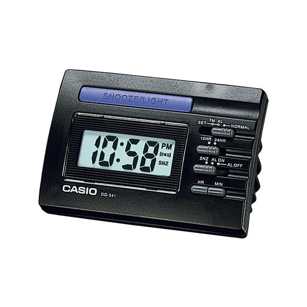 Casio LED Light Digital Travel Alarm Clock, Black - DQ-541-1R